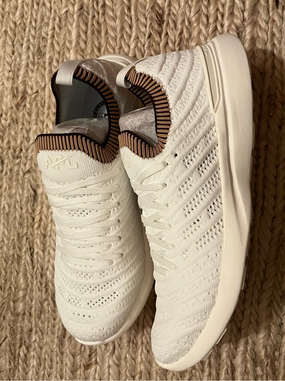 APL Women’s Techloom Wave Running Shoes - White with Brown Trim